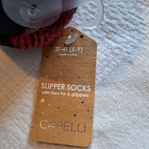 Capelli New York child size 2T-4T (5-9) Buffalo Plaid slippers, New - Picture 3 of 4